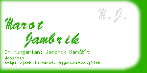 marot jambrik business card